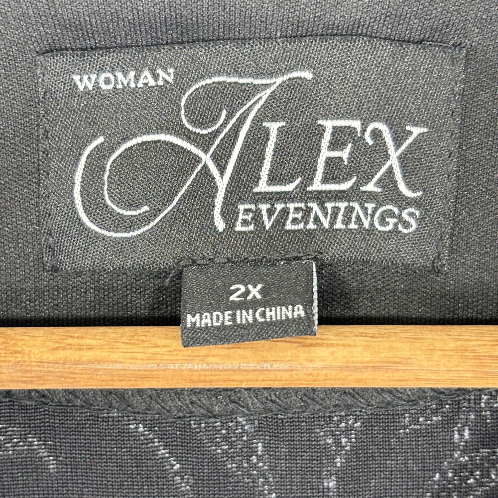 Alex Evenings Metallic Leaf Jacket Womens 2X Open Front Formal NWT - Picture 4 of 12